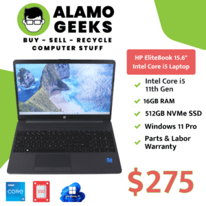 HP EliteBook 15.6" Laptop - Intel Core i5 11th Gen | 16GB | 512GB NVMe SSD | WIN 11