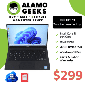 Dell XPS 13 Touchscreen Laptop - Intel Core i7 8th Gen | 16GB | 512GB NVMe SSD | WIN 11
