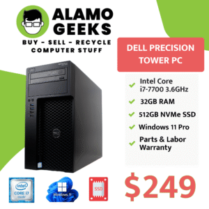 Powerful Dell Tower PC - Intel Core i7 7th Gen | 32GB RAM | 512GB NVMe SSD & 3TB HDD | WIN 11