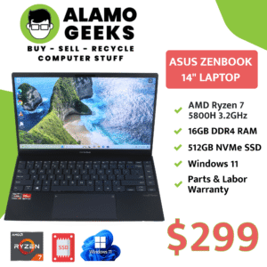 Asus ZenBook 14" Laptop - AMD RYZEN 7 5800H 3.2GHz | 16GB | 1TB NVMe SSD | WIN 11