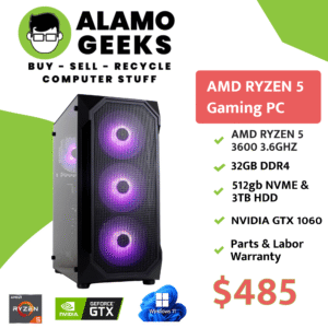 eSports Gaming PC - AMD RYZEN 5 Six Core 3.6GHz | 32GB DDR4 | 512GB NVMe SSD | NVIDIA GTX 1660