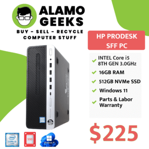 HP ProDesk SFF PC - Intel Core i5-8500 3.0GHz | 16GB | 512GB NVMe SSD | WIN 11 PRO
