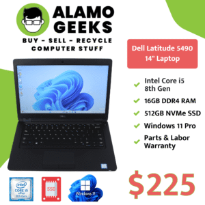 Dell Latitude 5490 14" Laptop - Intel Core i5 8th Gen | 16GB RAM | 512GB NVMe SSD | WIN 11 PRO