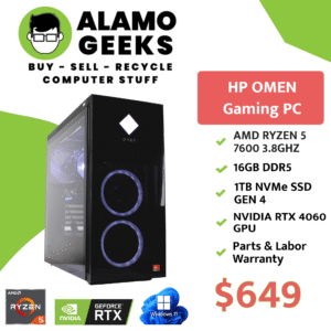 HP OMEN Gaming PC - AMD RYZEN 5 7600 3.8GHz | 16GB DDR5 | 1TB NVMe SSD | NVIDIA RTX 4060