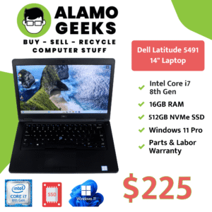 Dell Latitude 5491 14" Laptop - Intel Core i7 8th Gen | 16GB RAM | 512GB NVMe SSD | WIN 11 PRO