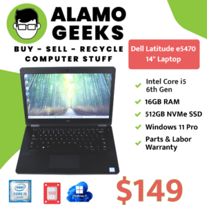 Dell Latitude E5470 14" Laptop - Intel Core i5 6th Gen | 16GB | 512GB NVMe SSD | WIN 11 PRO
