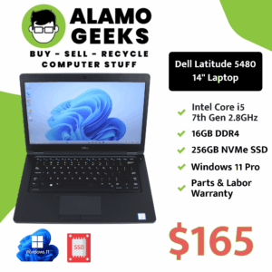 Dell Latitude 5480 14" Laptop - Intel Core i5 7th Gen 2.5GHz | 16GB | 256GB NVMe SSD | WIN 11