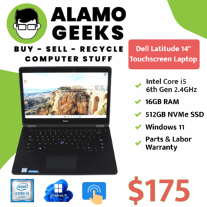 Dell Latitude E7470 14" Touchscreen Laptop - Intel Core i5 6th Gen | 16GB | 512GB NVMe SSD | WIN 11