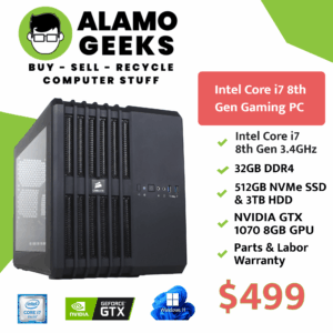 eSports Gaming PC - Intel Core i7-8700 4.6GHz | 32GB RAM | 512GB NVME SSD | NVIDIA GTX 1070 GPU