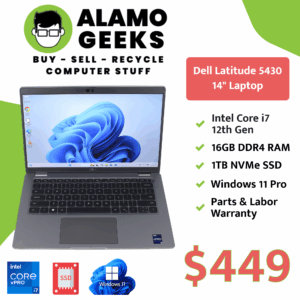 Dell Latitude 5430 14" Laptop - Intel Core i7 12th Gen | 32GB DDR4 | 1TB NVMe SSD | WIN 11