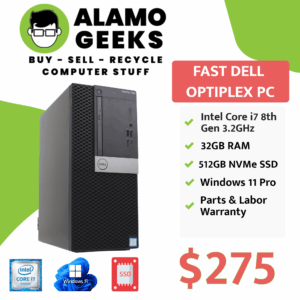 Dell Optiplex 7060 MT PC - Intel Core i7-8700 3.2GHz | 32GB DDR4 | 512GB NVMe SSD | WIN 11 PRO