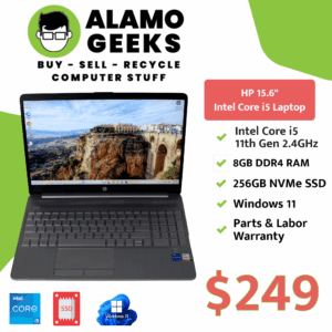 HP 15.6" Laptop - Intel Core i5 11th Gen 2.4GHz | 8GB DDR4 | 256GB NVMe SSD | WIN 11