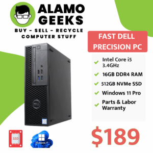 Dell Precision T3420 SFF PC - Intel Core i5 7th Gen 3.40GHz | 16GB RAM | 512GB NVMe SSD | WIN 11