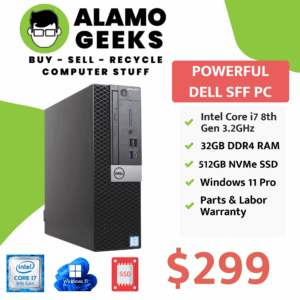 Dell Optiplex 5060 SFF PC - Intel Core i7 8th Gen 3.2GHz | 32GB DDR4 | 512GB NVMe SSD | WIN 11 PRO
