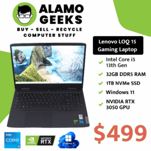 Lenovo LOQ 15.6" Gaming Laptop - Intel Core i5 13th Gen | 32GB DDR5 | 1TB NVMe SSD | NVDIA RTX GPU