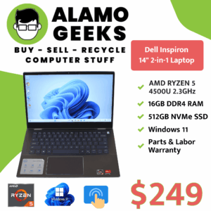 Dell Inspiron 14" Touchscreen Laptop - AMD Ryzen 5 2.3GHz | 16GB DDR4 | 512GB NVMe SSD