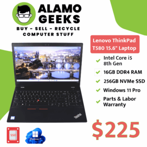 Lenovo ThinkPad T580 15.6" Touchscreen Laptop - Intel Core i5 8th Gen | 16GB | 256GB NVMe SSD
