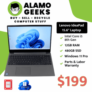 Lenovo IdeaPad 15.6" Laptop - Intel Core i5 8th Gen | 12GB RAM | 480GB SSD | WIN 11
