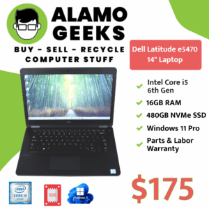 Dell Latitude E5470 14" Laptop - Intel Core i5 6th Gen 2.4GHz | 16GB | 480GB SSD | WIN 11 PRO