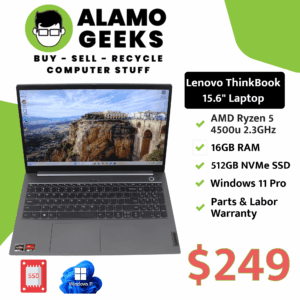 Lenovo ThinkBook 15 G2 15.6" Laptop - AMD Ryzen 5 2.3GHz | 16GB | 512GB NVMe SSD | WIN 11