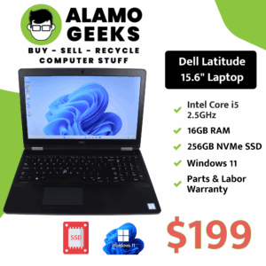 Dell Latitude 5580 15.6" Laptop - Intel Core i5 7th Gen | 16GB | 256GB NVMe SSD | WIN 11