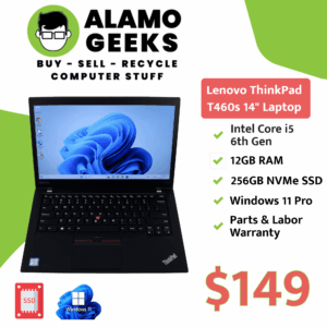 Lenovo ThinkPad T460s 14" Laptop - Intel Core i5 6th Gen | 12GB | 256GB NVMe SSD | WIN 11