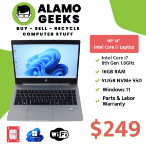 HP ProBook 14" Laptop - Intel Core i7 8th Gen | 16GB DDR4 | 512GB NVMe SSD | WIN 11