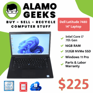 Dell Latitude 7480 14" Laptop - Intel Core i7 2.8GHz | 16GB RAM | 512GB NVMe SSD | WIN 11