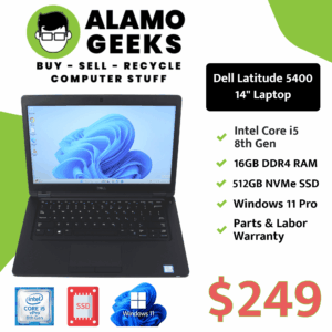 Dell Latitude 5400 14" Laptop - Intel Core i5 8th Gen | 16GB | 512GB NVMe SSD | WIN 11 PRO