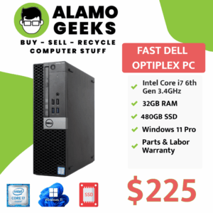 Dell Optiplex 7040 SFF PC - Intel Core i7-6700 3.4GHz | 32GB | 480GB SSD | WIN 11 PRO