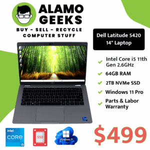 Dell Latitude 5420 14" Laptop - Intel Core i5 11th Gen 2.8GHz | 64GB RAM | 2TB NVMe SSD | WIN 11