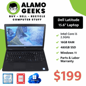 Dell Latitude 5580 15.6" Laptop - Intel Core i5 7th Gen | 16GB | 480GB SSD | WiFi | WIN 11