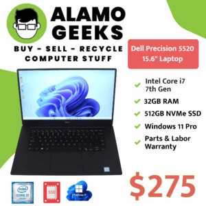 Dell Precision 15.6" Laptop - Intel Core i7 2.9GHz | 32GB | 512GB NVMe SSD | NVIDIA GPU