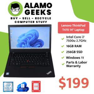 Lenovo ThinkPad T470 14" Laptop - Intel Core i7 2.7GHz | 16GB | 256GB SSD | WIN 11