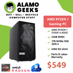 Custom Gaming PC - AMD Ryzen 7 3700X 4.4GHz | 32GB DDR4 | 1TB NVMe SSD | AMD RX 6600 GPU