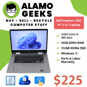 Dell Inspiron 14" 2-in-1 Touchscreen Laptop - Intel Core i5 8th Gen | 16GB | 512GB NVMe SSD
