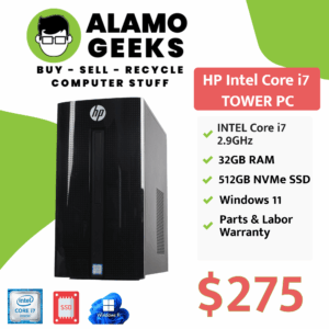 HP Tower PC - Intel Core i7-7700T 2.9GHz | 32GB DDR4 | 512GB NVMe SSD | WiFi | WIN 11