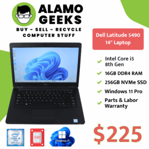 Dell Latitude 5490 14" Laptop - Intel Core i5 8th Gen | 16GB RAM | 256GB NVMe SSD | WIN 11 PRO