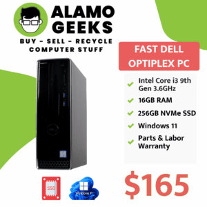 Dell Inspiron SFF PC - Intel Core i3 9th Gen 3.6GHz | 16GB | 256GB NVMe SSD | WiFi | WIN 11