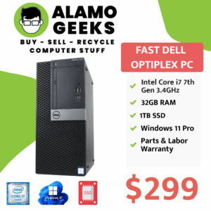 Dell Optiplex 7050 MT PC - Intel Core i7-7700 3.6GHz | 32GB DDR4 | 1TB SSD | WIN 11 PRO