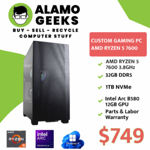 Custom Gaming PC - AMD Ryzen 5 7600 3.8GHz | 32GB DDR5 | 1TB NVMe SSD | INTEL ARC B580 12GB
