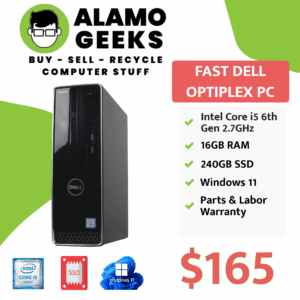 Dell Inspiron SFF PC - Intel Core i5 6th Gen 2.7GHz | 16GB | 240GB SSD | WiFi | WIN 11