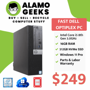 Dell Optiplex 3060 SFF PC - Intel Core i5-8500 3.0GHz | 16GB DDR4 | 512GB NVMe SSD | WIN 11 PRO