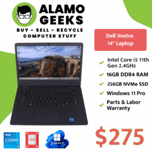 Dell Vostro 14" Laptop - Intel Core i5 11th Gen | 16GB DDR4 | 256GB NVMe SSD | WIN 11