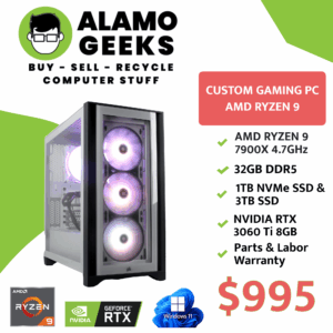 Custom Gaming PC - AMD RYZEN 9 7900x 12-core 4.7GHz | 32GB DDR5 | 1TB NVMe SSD | NVIDIA RTX 3060 Ti