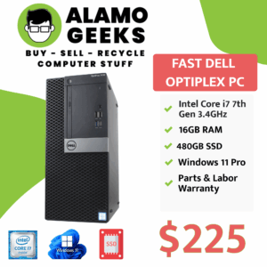 Dell Optiplex 7050 MT PC - Intel Core i7-7700 3.6GHz | 16GB DDR4 | 480GB SSD | WIN 11 PRO