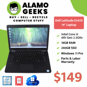 Dell Latitude E5470 14" Laptop - Intel Core i5 6th Gen 2.3GHz | 16GB | 240GB SSD | WIN 11 PRO