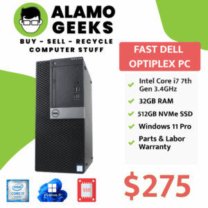 Dell Optiplex 7050 MT PC - Intel Core i7-7700 3.6GHz | 32GB DDR4 | 512GB NVMe SSD | WIN 11 PRO