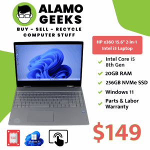 HP ENVY x360 15.6" Touchscreen Laptop - Intel Core i5 8th Gen | 20GB | 256GB NVMe SSD