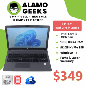 HP 250 G7 15.6" Laptop - Intel Core i7 10th Gen | 16GB | 512GB NVMe SSD | WIN 11
